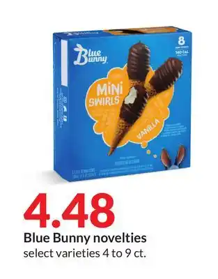 Hy-Vee Blue Bunny novelties offer
