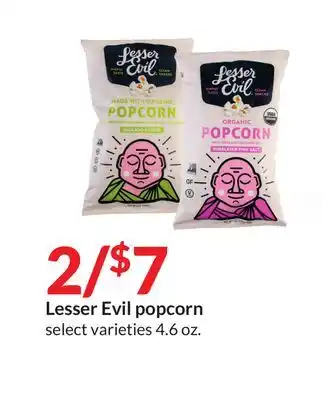 Hy-Vee Lesser Evil popcorn offer