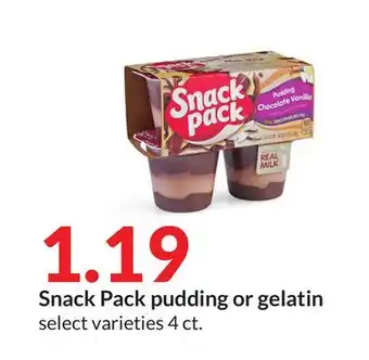 Hy-Vee Snack Pack pudding or gelatin offer