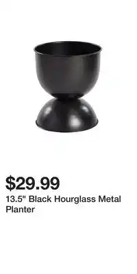 Big Lots 13.5 Black Hourglass Metal Planter offer