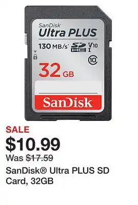 Office Depot SanDisk Ultra PLUS SD Card, 32GB offer