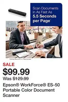 Office Depot Epson WorkForce ES-50 Portable Color Document Scanner offer