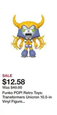 Game Stop Funko POP! Retro Toys: Transformers Unicron 10.5-in Vinyl Figure 2022 San Diego Comic Con Exclusive offer