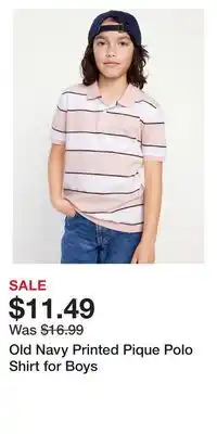 Old Navy Old Navy Printed Pique Polo Shirt for Boys offer