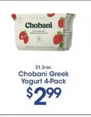 Price Rite Chobani Greek Yougurt 4-pack offer