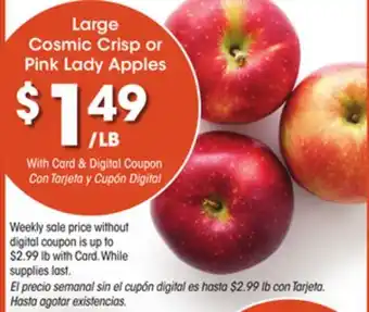 Ralphs Large Cosmic Crisp or Pink Lady Apples offer