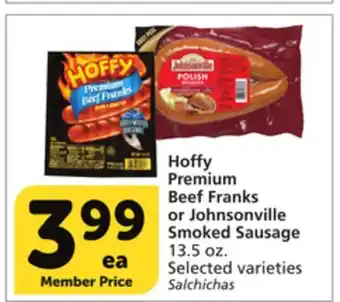 Vons Hoffy Premium Beef Franks or Johnsonville Smoked Sausage offer