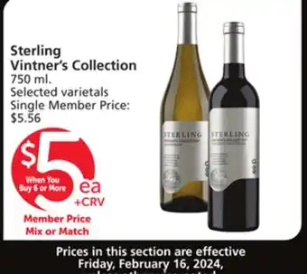 Vons Sterling Vintner's Collection offer