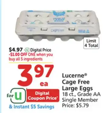 Vons Lucerne Cage Free Large Eggs offer
