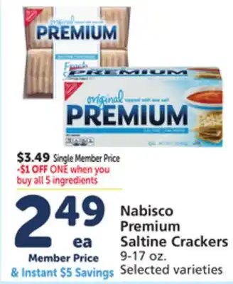 Vons Nabisco Premium Saltine Crackers offer