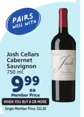 Vons Josh Cellars Cabernet Sauvignon offer