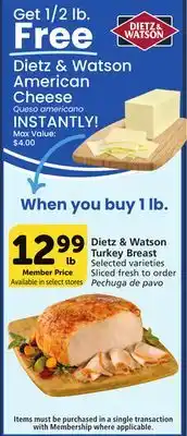 Vons Dietz & Watson Turkey Breast offer
