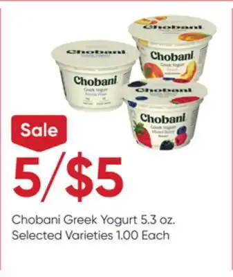 Stater Bros Chobani Greek Yogurt offer