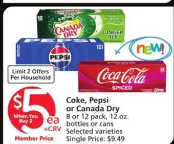 Albertsons Coke, Pepsi or Canada Dry offer