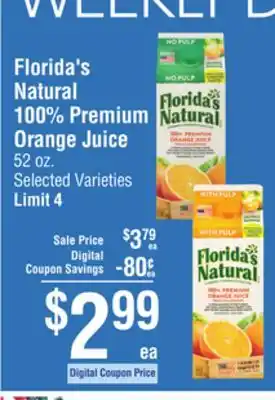 Smart & Final Florida's Natural 100% Premium Orange Juice offer