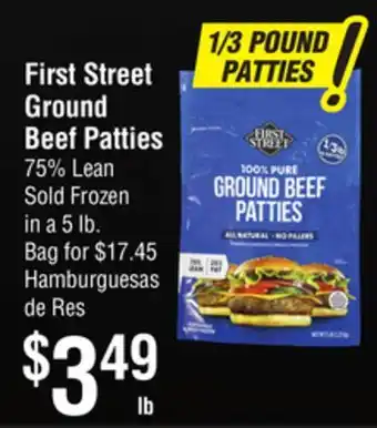 Smart & Final First Street Ground Beef Patties offer