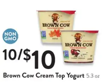 Fresh Thyme Brown Cow Cream Top Yogurt offer