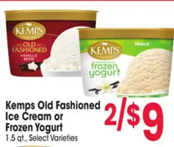 Jewel-Osco Kemps Old Fashioned Ice Cream or Frozen Yogurt offer