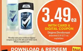 Mariano's Degree Deodorant offer