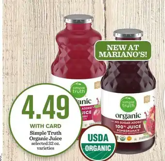 Mariano's Simple Truth Organic Juice offer