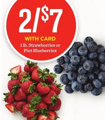 Mariano's 1 lb. Strawberries or Pint Blueberries offer