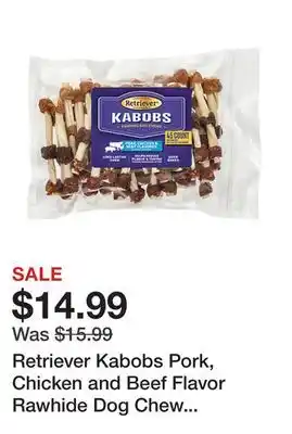 Tractor Supply Company Retriever Kabobs Pork, Chicken and Beef Flavor Rawhide Dog Chew Treats, 45 ct offer