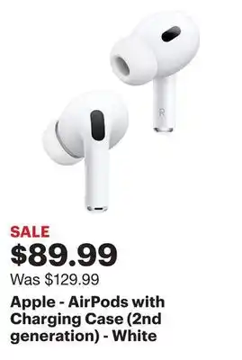 Best Buy Apple - AirPods with Charging Case (2nd generation) - White offer