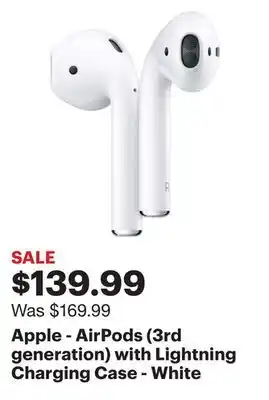 Best Buy Apple - AirPods (3rd generation) with Lightning Charging Case - White offer