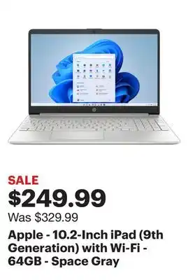 Best Buy Apple - 10.2-Inch iPad (9th Generation) with Wi-Fi - 64GB - Space Gray offer