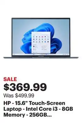 Best Buy HP - 15.6 Touch-Screen Laptop - Intel Core i3 - 8GB Memory - 256GB SSD - Natural Silver offer