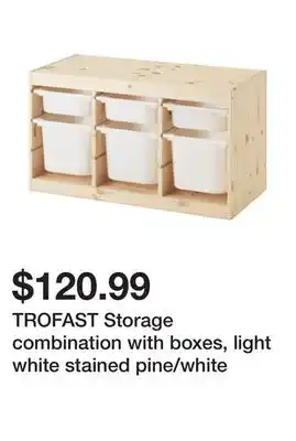 Ikea TROFAST Storage combination with boxes, light white stained pine/white offer