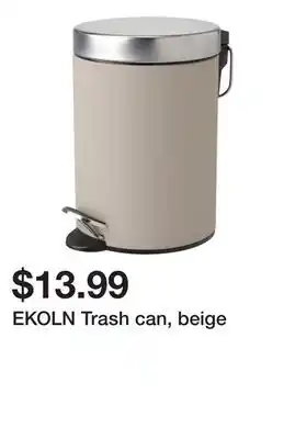 Ikea EKOLN Trash can, beige offer