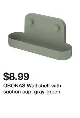 Ikea ÖBONÄS Wall shelf with suction cup, gray-green offer