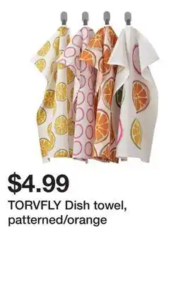 Ikea TORVFLY Dish towel, patterned/orange offer