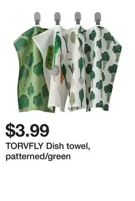Ikea TORVFLY Dish towel, patterned/green offer