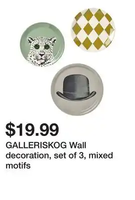 Ikea GALLERISKOG Wall decoration, set of 3, mixed motifs offer