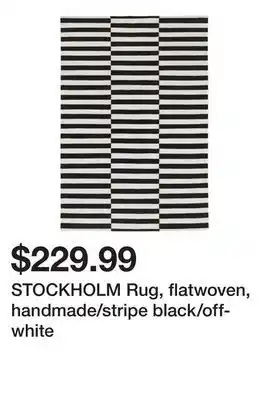 Ikea STOCKHOLM Rug, flatwoven, handmade/stripe black/off-white offer