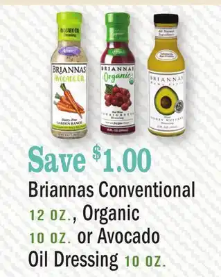 Heinen's Briannas Conventional 12 oz., Organic 10 oz. or Avocado Oil Dressing 10 oz offer