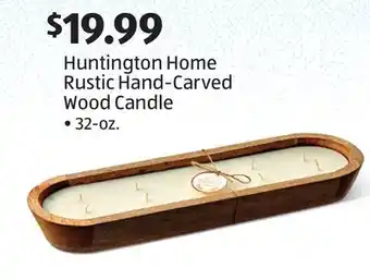 Aldi Huntington Home Rustic Hand-Carved Wood Candle offer