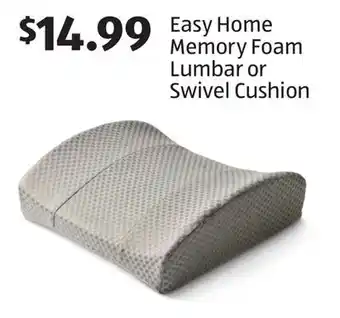 Aldi Easy Home Memory Foam Lumbar or Swivel Cushion offer