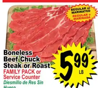 Superior Grocers Boneless Beef Chuck Steak or Roast offer