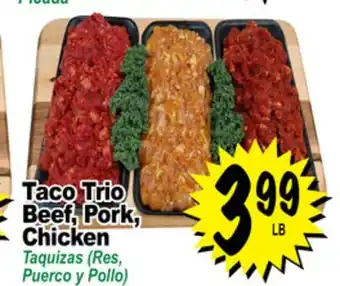 Superior Grocers Taco Trio Beef, Pork, Chicken offer
