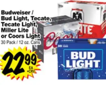 Superior Grocers Budweiser/Bud Light, Tecate, Tecate Light, Miller Lite or Coors Light offer