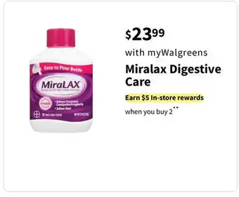 Walgreens Miralax Digestive Care offer