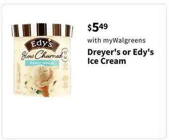 Walgreens Dreyer's or Edy's Ice Cream offer