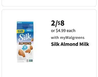Walgreens Silk Almond Milk offer