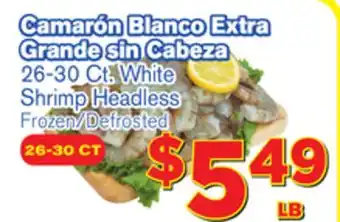 El Super Fresh White Shrimp Headless offer
