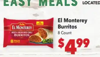Vallarta Supermarkets El Monterey Burritos offer