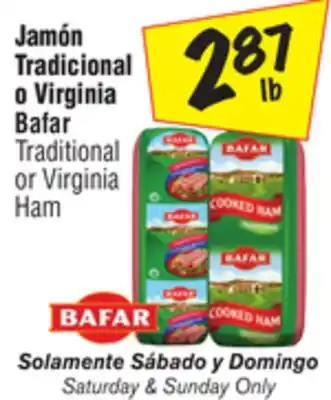 El Super Bafar Traditional or Virginia Ham offer