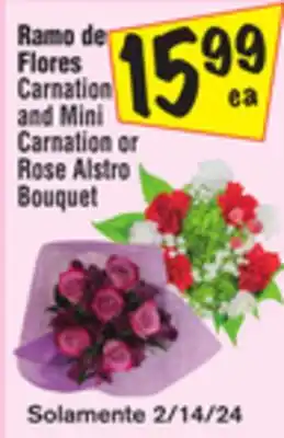 El Super Mini Carnation or Rose Alstro Bouquet offer